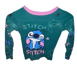 Disney Stitch Green and Pink Shirt